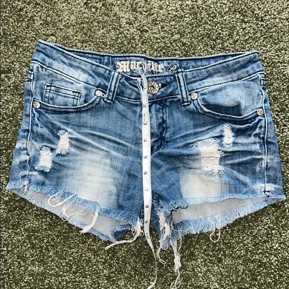 Machine Jean Distressed Denim Shorts | Size Small